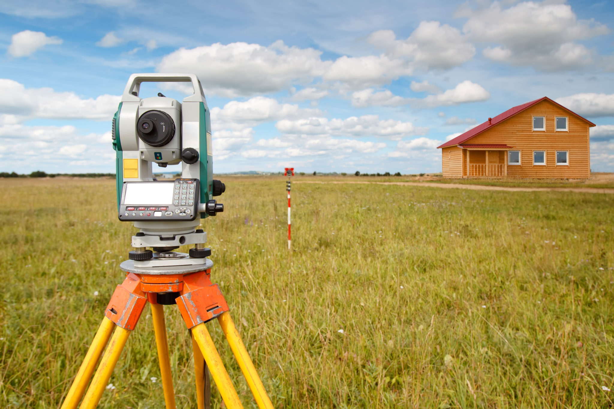 Geodetic work. Metering of land for sale.